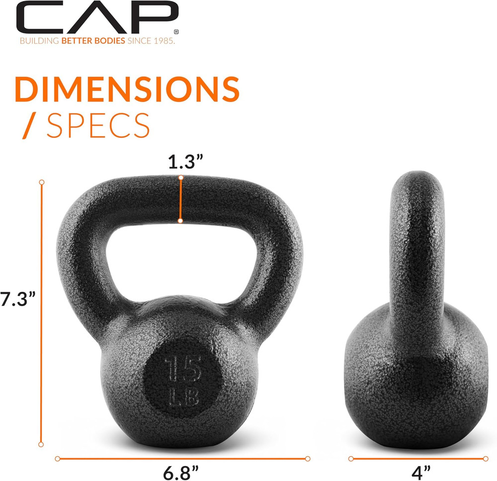 Black Cast Iron Kettlebell Single or Set | 10-80 Lbs