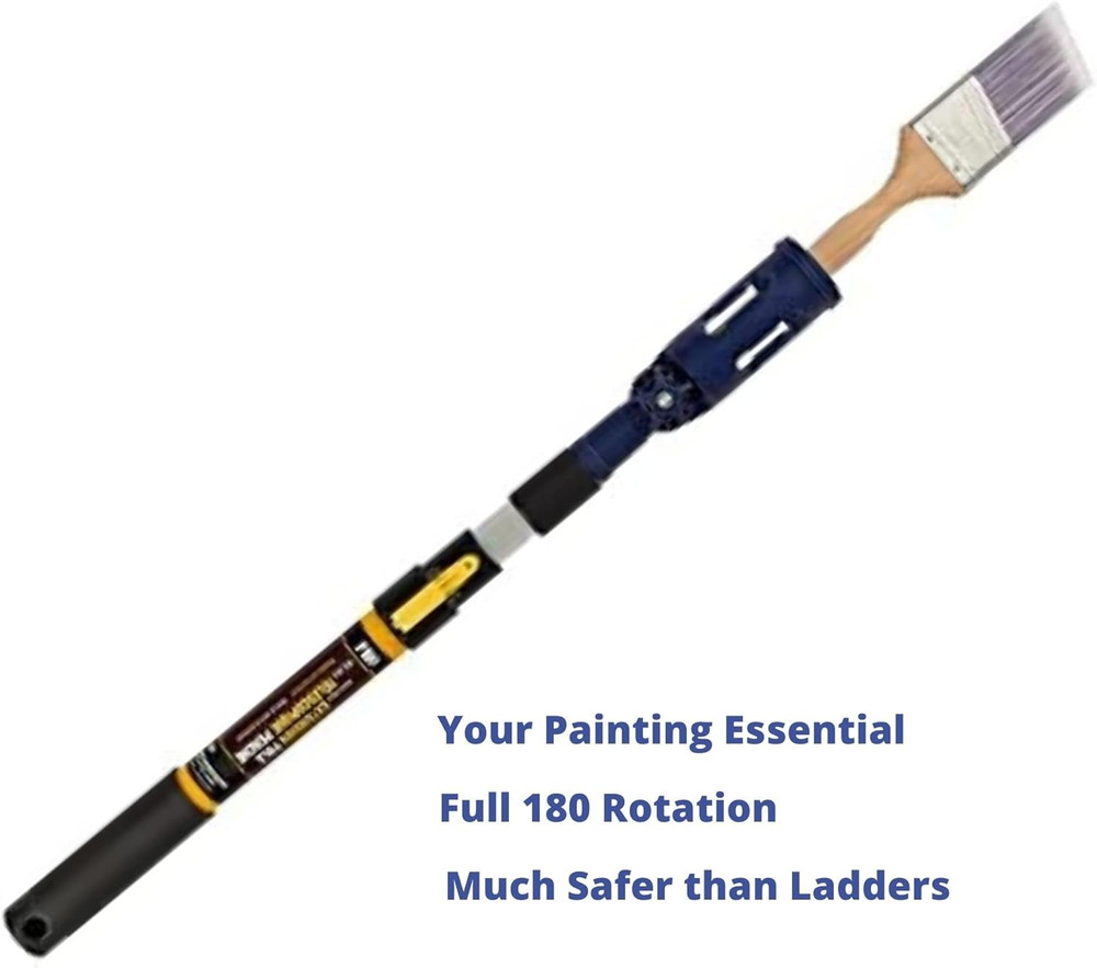 Multi-Angle Paint Brush Extender - Extension Pole Attachment Holder for Paint Br