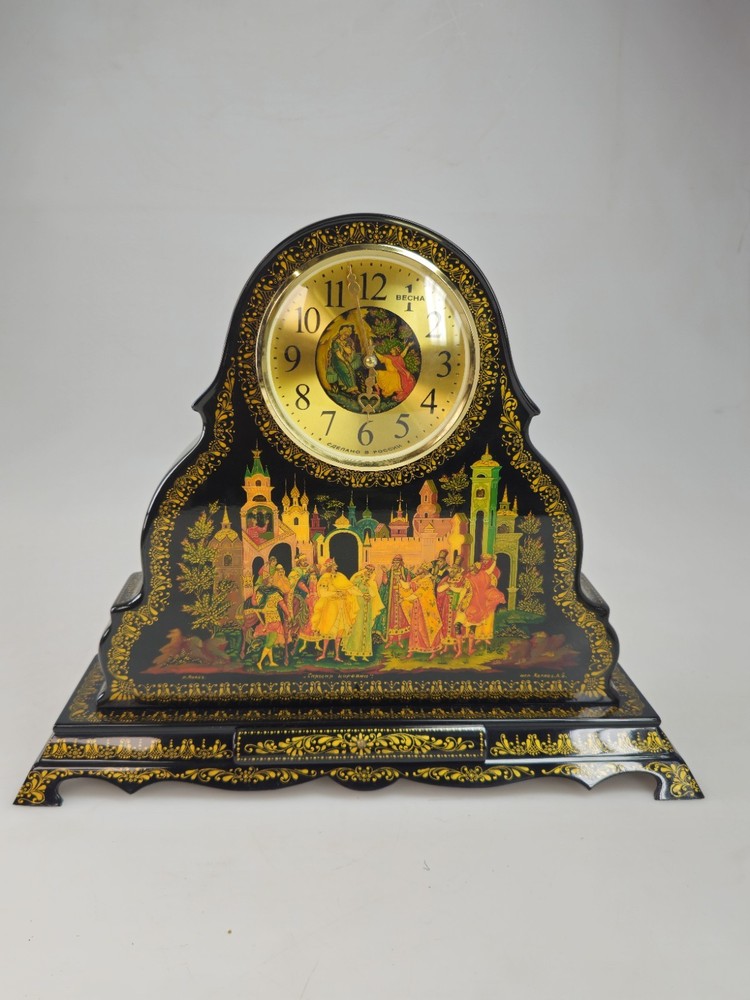 Fine Russian Folk Art Mantel Clock