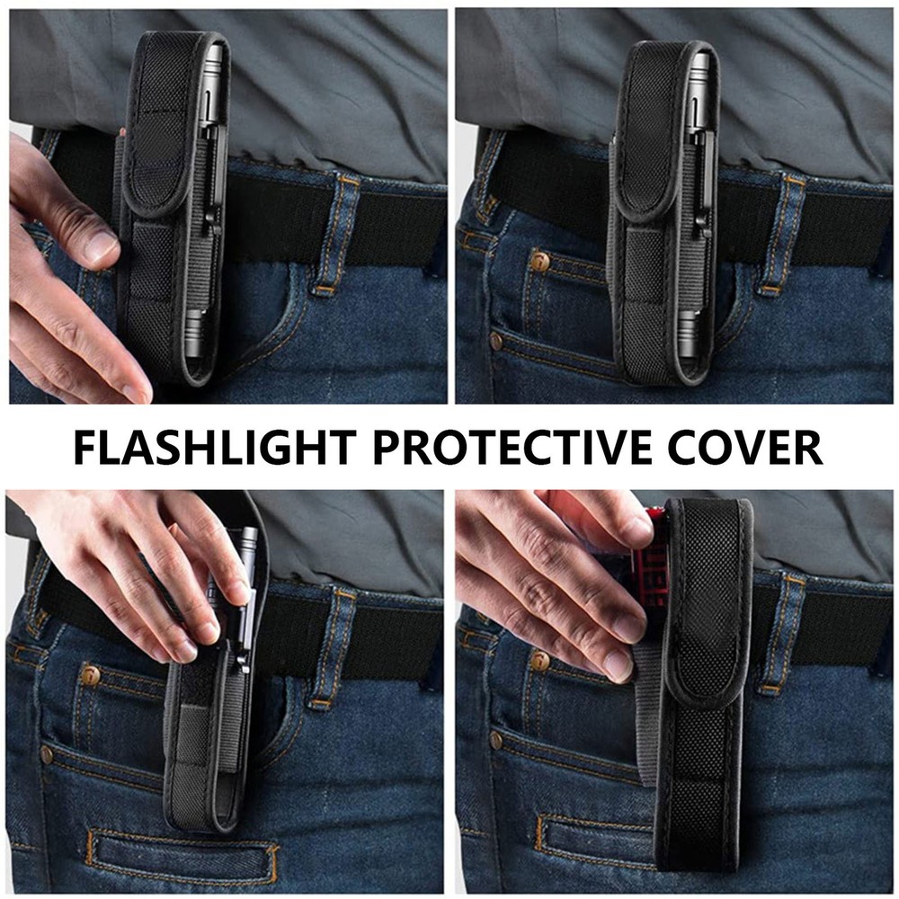 Flashlight Pouch LED Torch Protective Cover Nylon Protective Cover For Camping