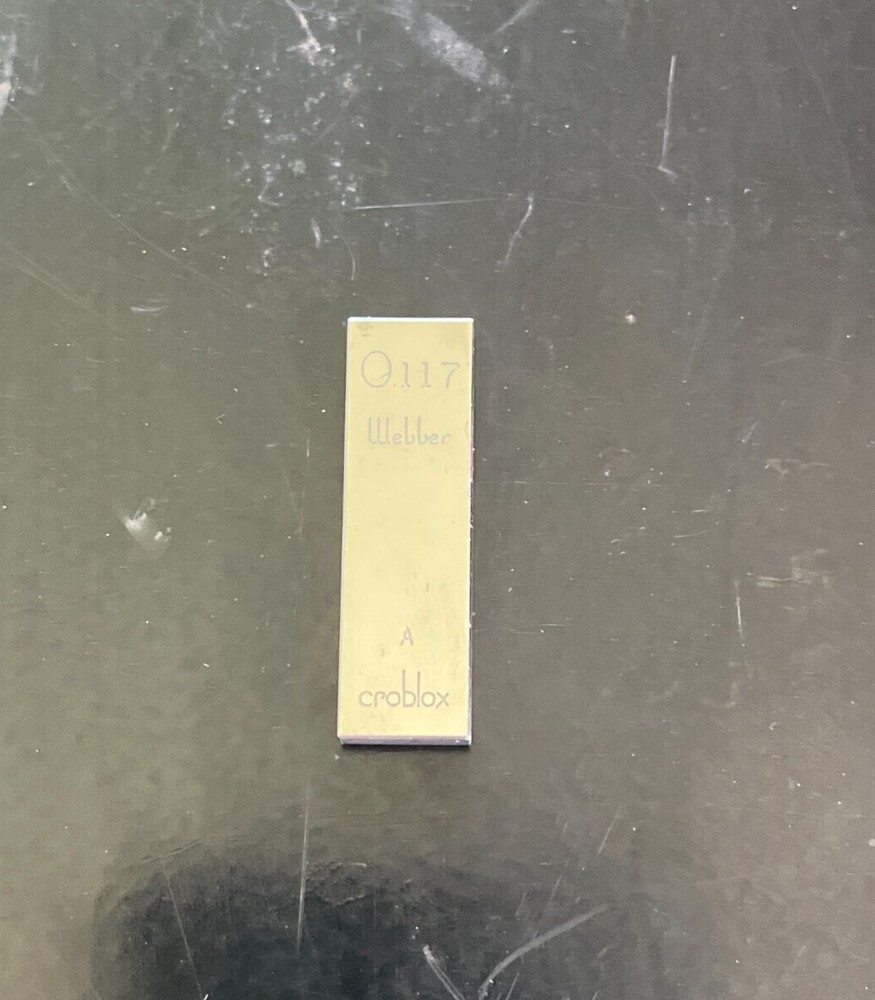 .117" Starrett-Webber Gage Block with certification