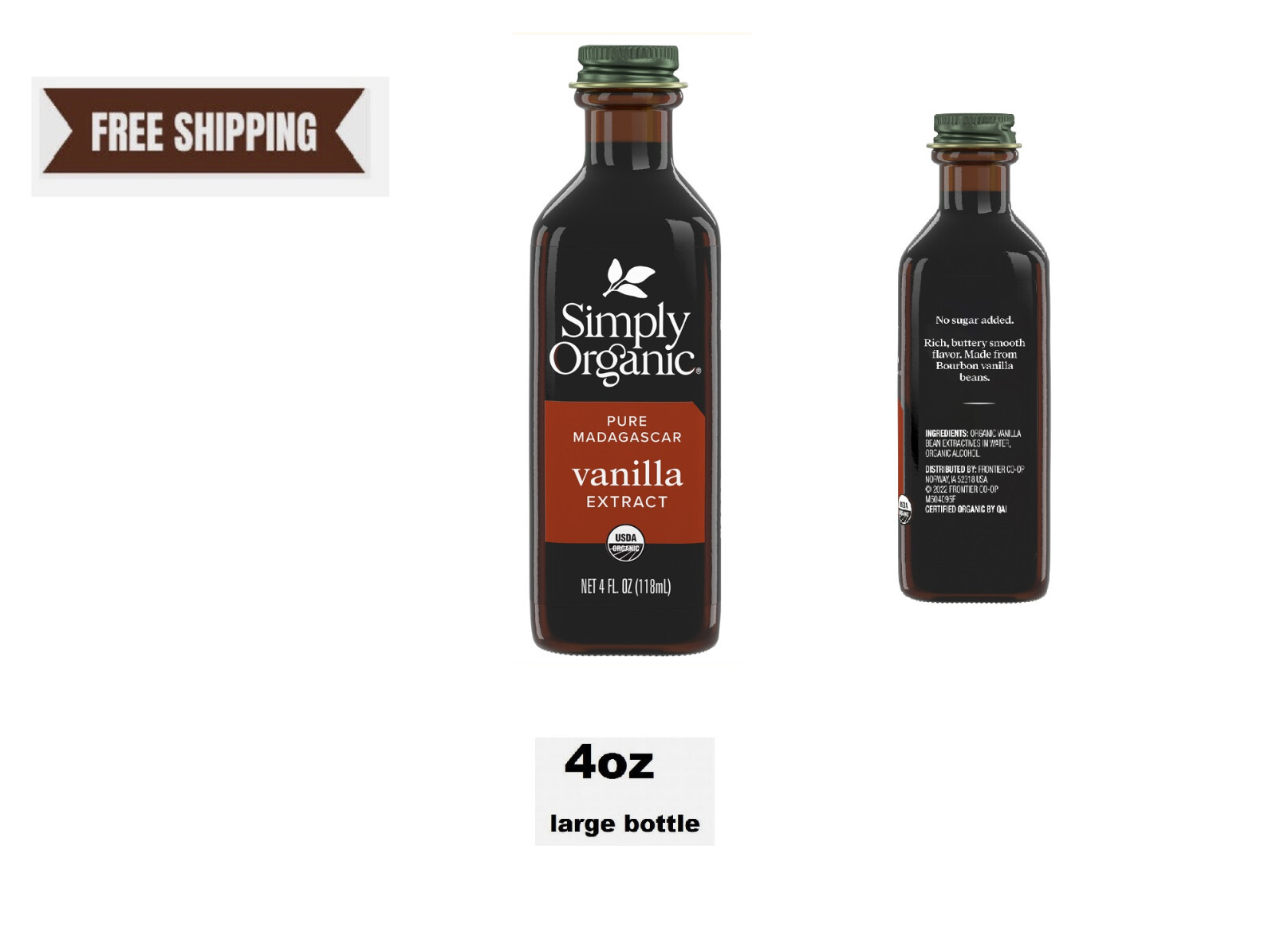 Simply Organic Vanilla Extract  - 4oz big bottle / exp 2027    ships free