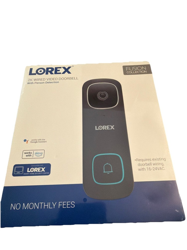 Lorex 2K Wired Video Doorbell Black