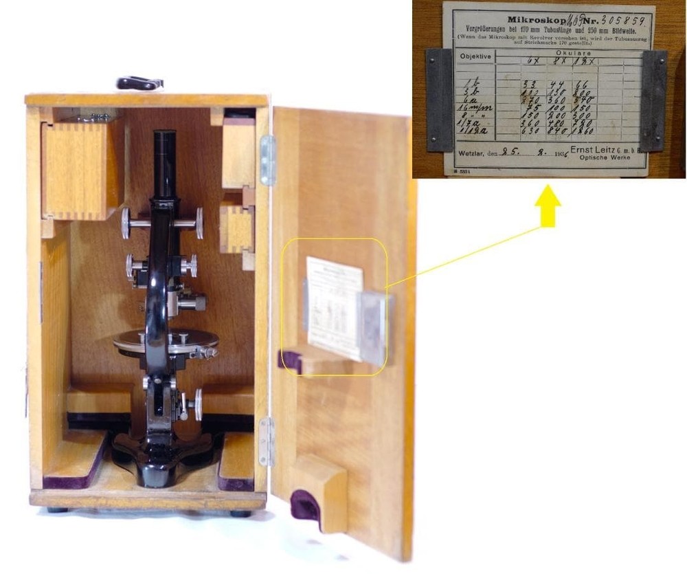 Antique Ernst Leitz MOP Polarizing Microscope 1936 Black w/ Berek+Obj Set USED