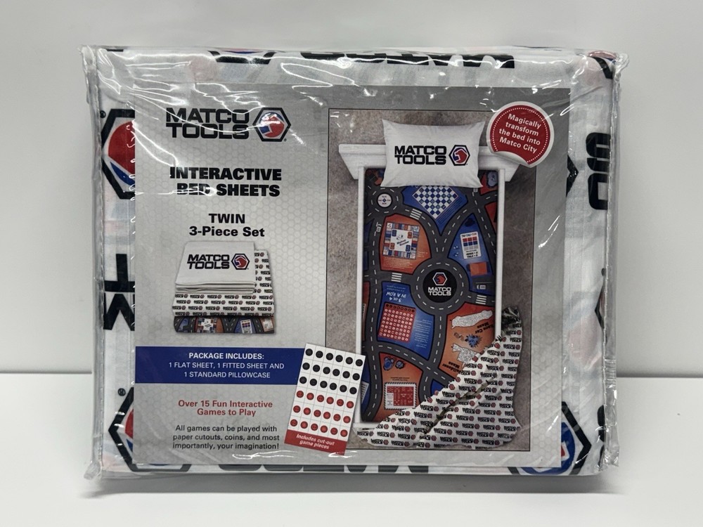 Matco Tools Interactive Bed Sheets 3 Piece Twin