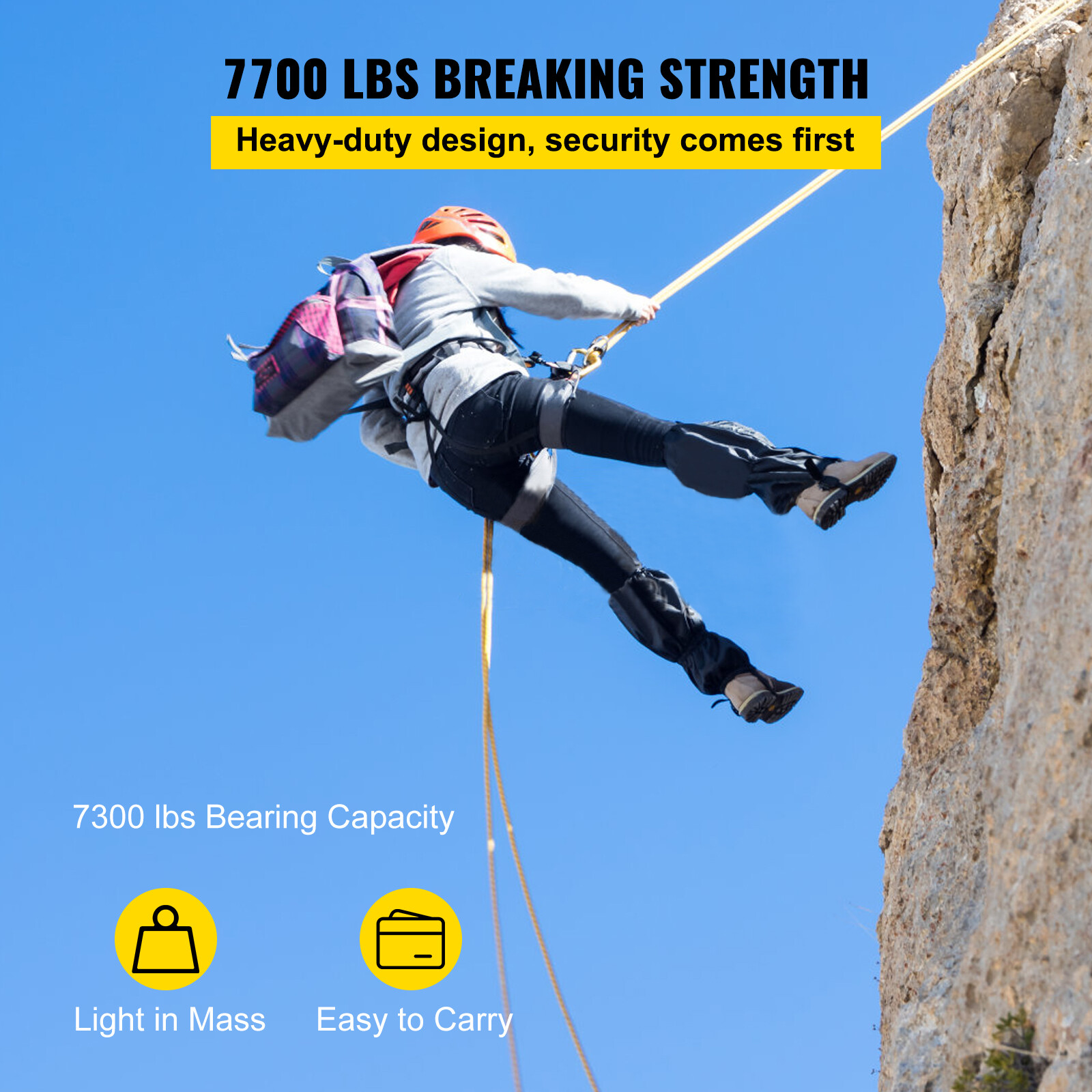 Twin Sheave Block and Tackle 7700Lb Pulley System 100' 1/2" Outdoor Rigging Rope