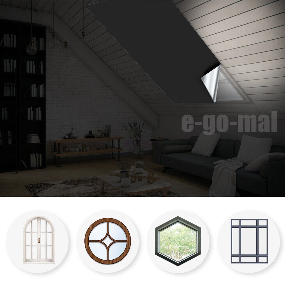 100% Blackout Roller Window Blind with Hook & Loop Tab for Nursery Bedroom RV