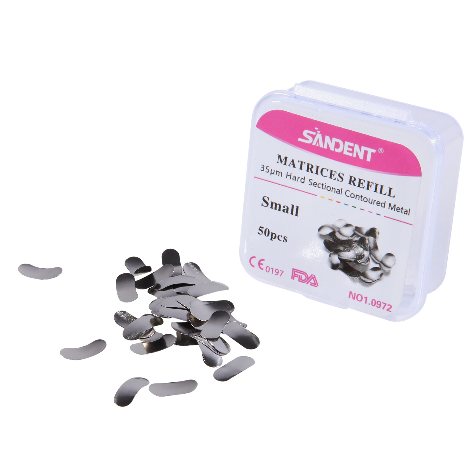 Dental Metal Matrices Matrix Band Sectional Contoured Refill S/M/L 50Pcs/1Pack