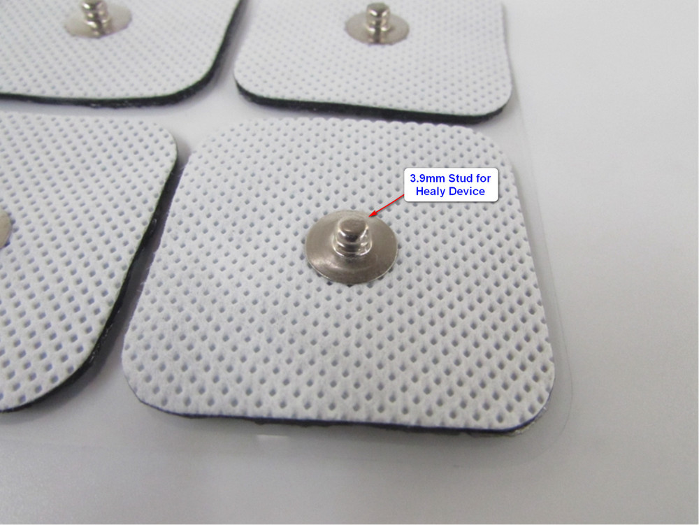4 Square Compatible Electrodes for Healy Device 3.9mm Snap Stud
