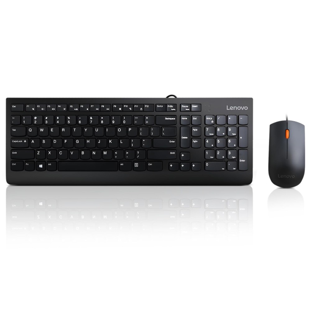 Modern Black Keyboard Mouse Combo Waterproof Ergonomic Design 1600 DPI