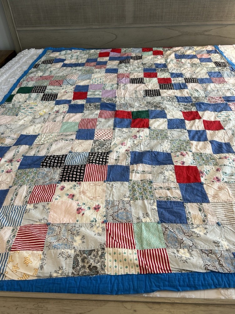 Handmade patchwork quilt in Americana style