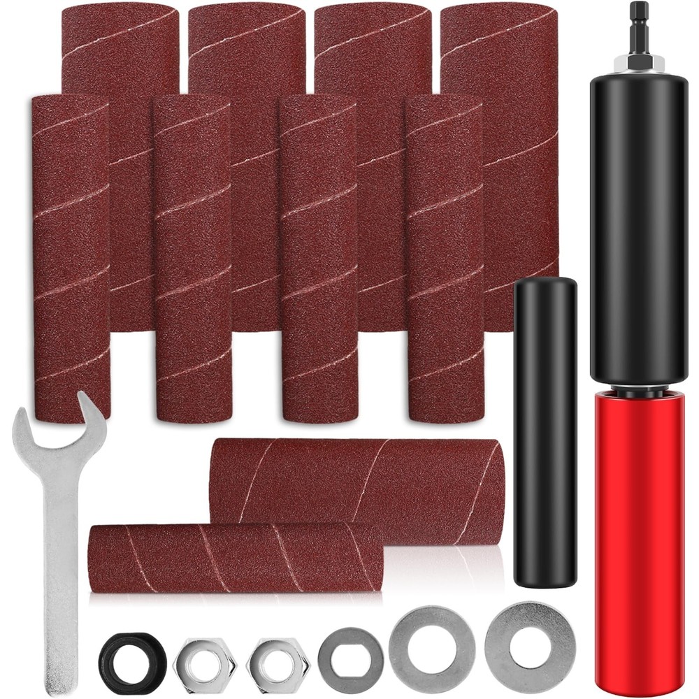 Drum Sander Set Portable Rubber Sanding Drum Hand-Held Spindle Sanding Drum w...