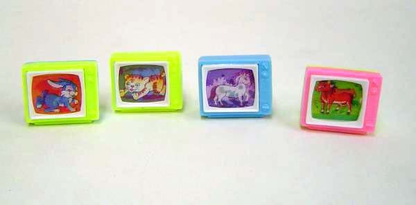 Set of 4 Vintage flicker TV Pencil Sharpeners