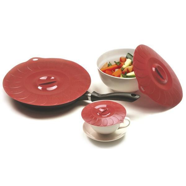 Norpro Red Silicone Universal Suction Lids 3 Piece Set #413