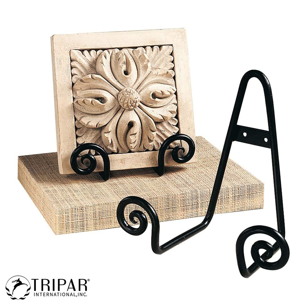 Decorative Scroll Rack Large Black Display 4.5 Inch Depth Wall Table Easel