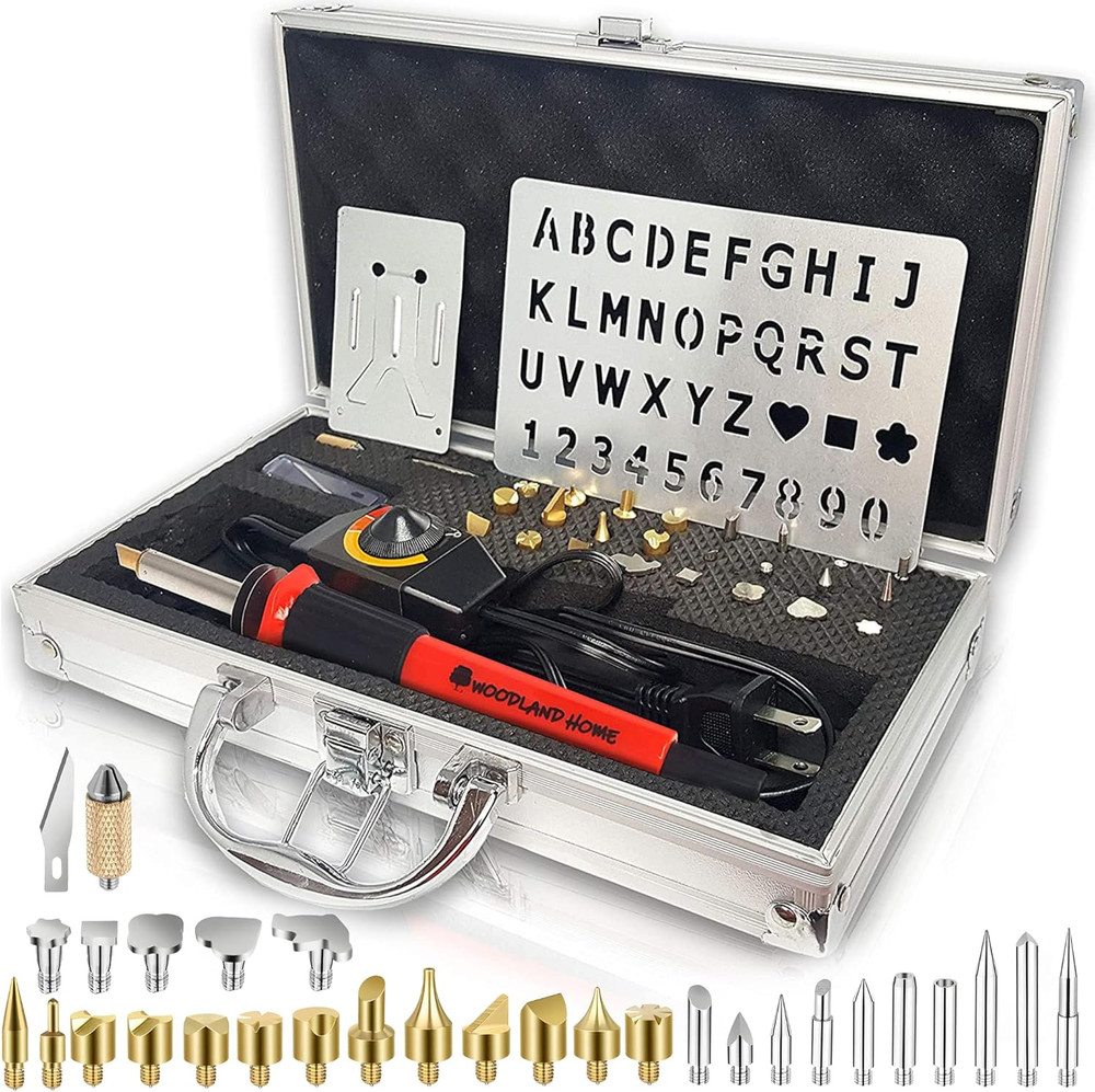 Professional Wood Burning Kit with Letters - Pyrography Pen Fully Adjustable Tem