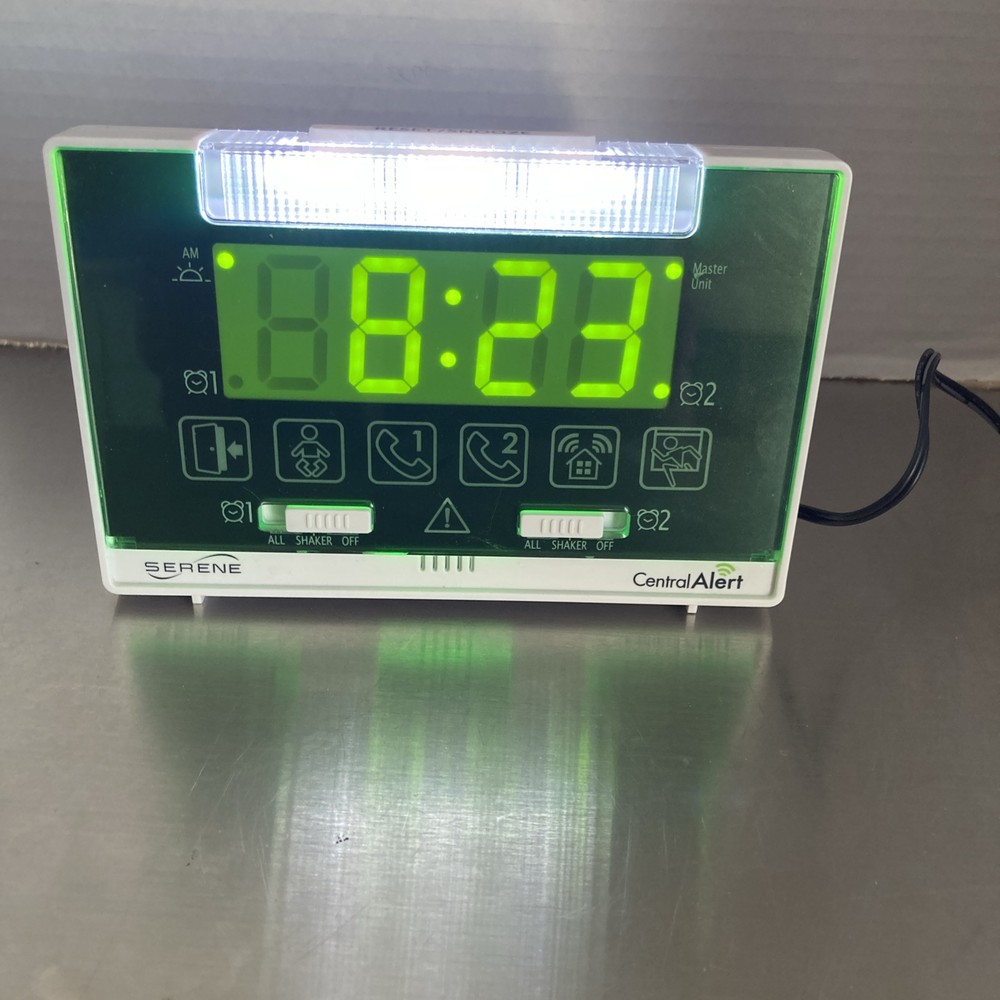Serene Central Alert Home Alert System Alarm Clock Only TESTED EUC