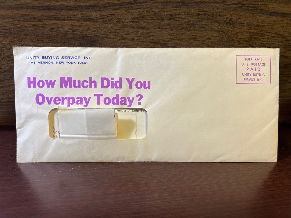 Unity Buying Service 1970’s letter sent to New Market VA