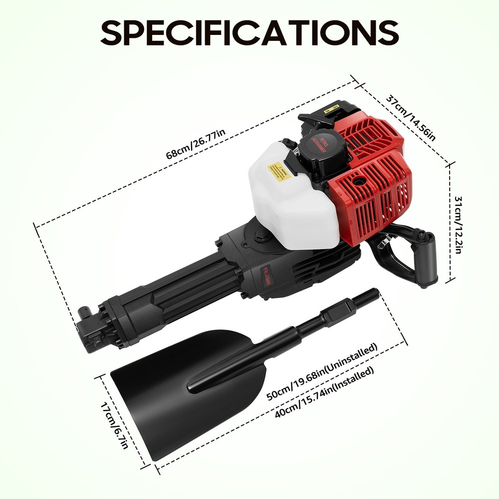 Handheld Trencher Digger Machine 52CC 2Stroke Garden Tree Digger Digging Machine