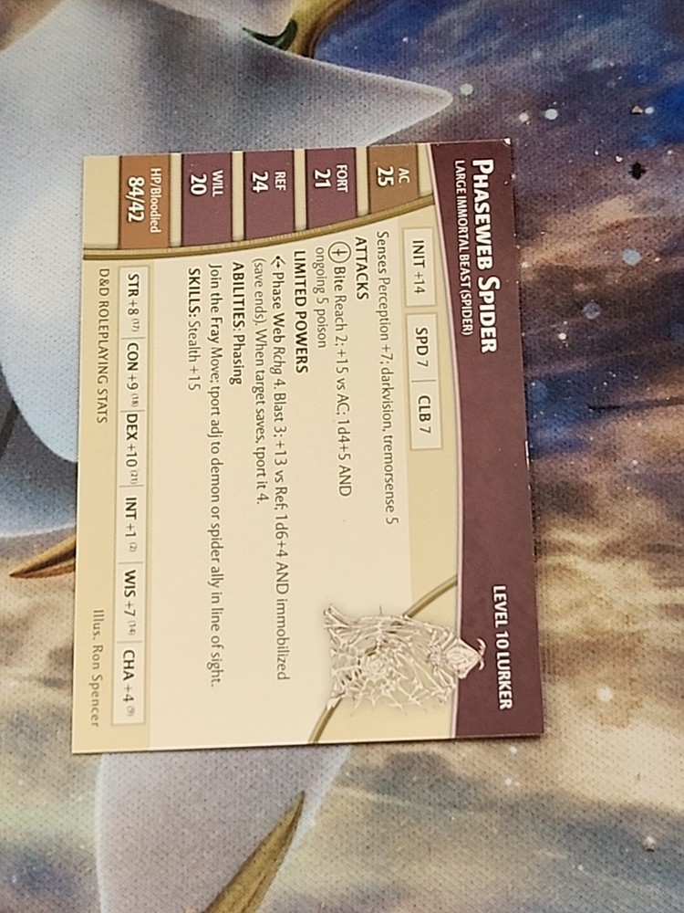 D&D MINIATURES PHASEWEB SPIDER 26/60 U DEMONWEB