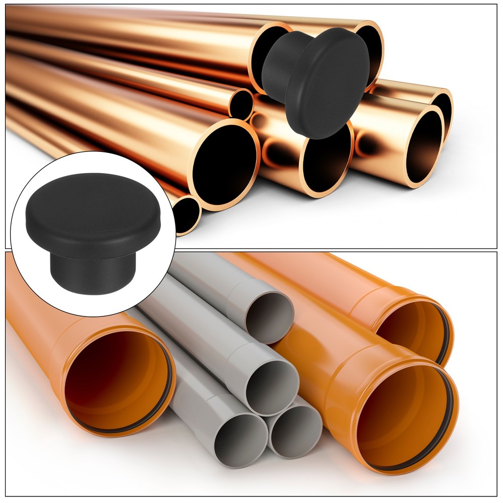 6 x High Temp Silicone Plug T Shaped Solid Silicon Stopper Black 22x14x10mm