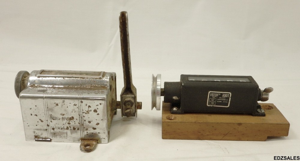 (2) 5 Digit Mechanical Counters - Veeder Root, Silver-King