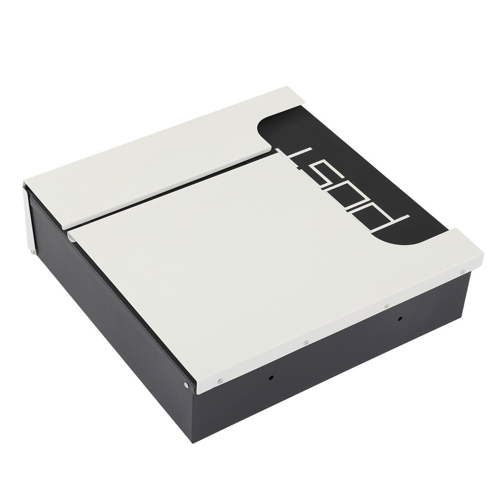 Rectangular Post Box Large Letter Mail Box Steel Lockable Wall Mount Mailbox New