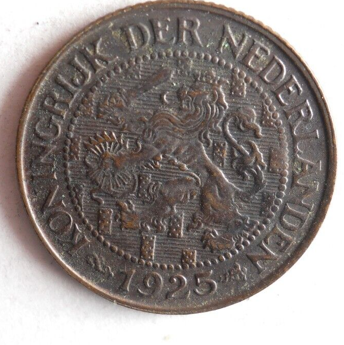 1925 NETHERLANDS CENT - Excellent Coin - FREE SHIP - Bin #401