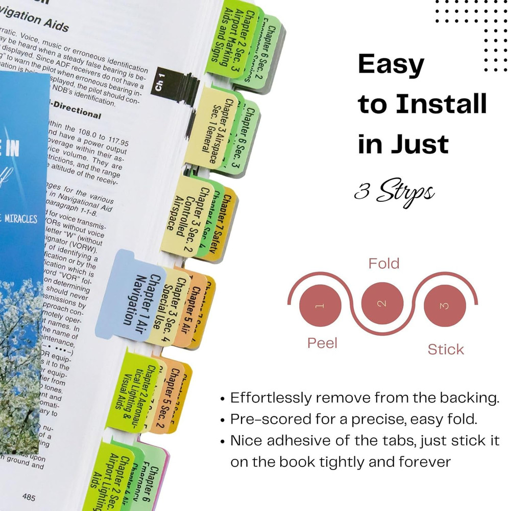 FAR/AIM 2026 Index Tabs for Private Pilot Color-Code & Laminated Book Tabs