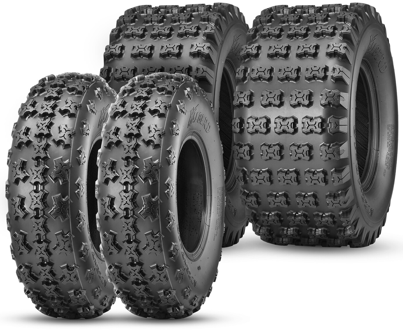 Full Set 4 21X7-10 20X10-9 ATV Tires Heavy Duty 4Ply Tubeless Replacement Tyres