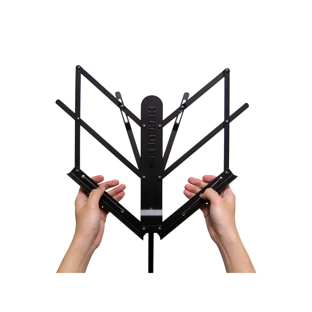 Hercules BS100B 2-SECTION MUSIC STAND, Compact Folding, EZ Glide, Lightweight