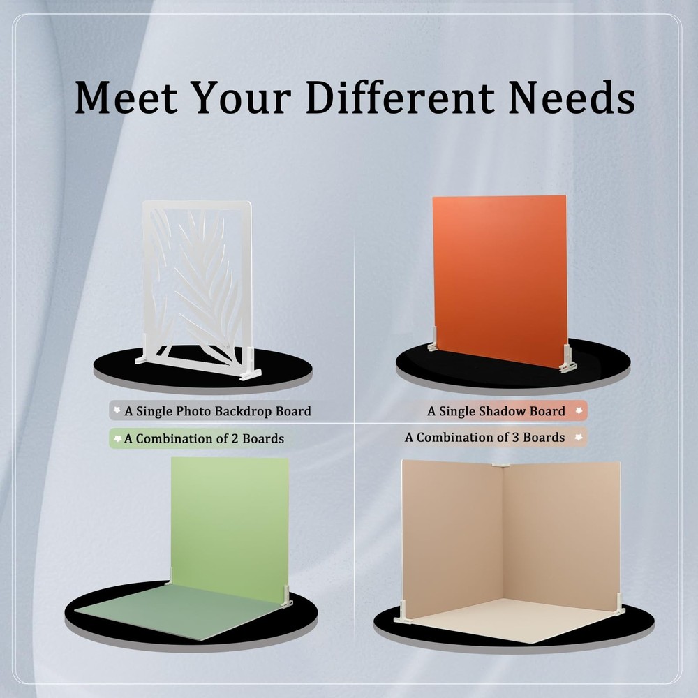 4PCS Universal T-Stand for 5MM Backdrop Board, Adjustable Bracket 5mm