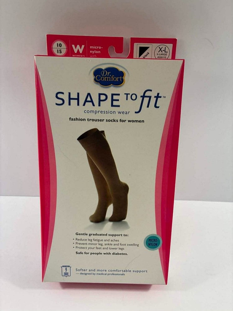 Dr. Comfort Micro-Nylon Compression Trouser Socks 10-15 Black X-Large