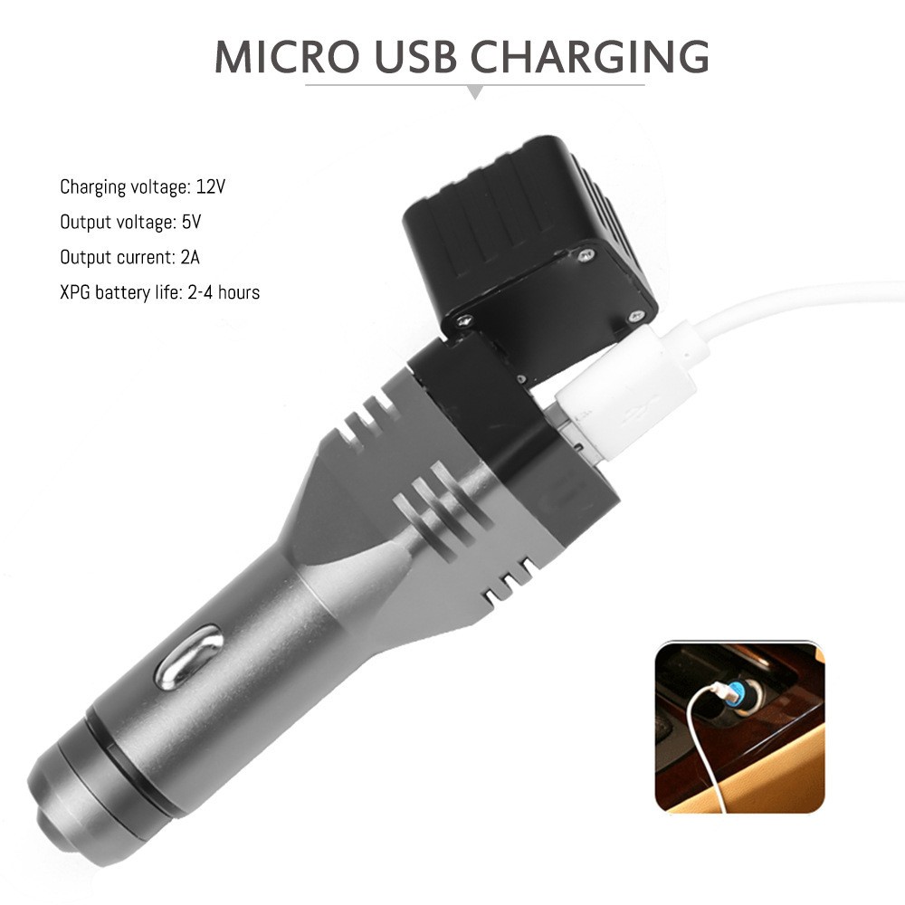Alloy XPG LED Car Cigarette Lighter Flashlight Rechargeable Mini Torch Light K