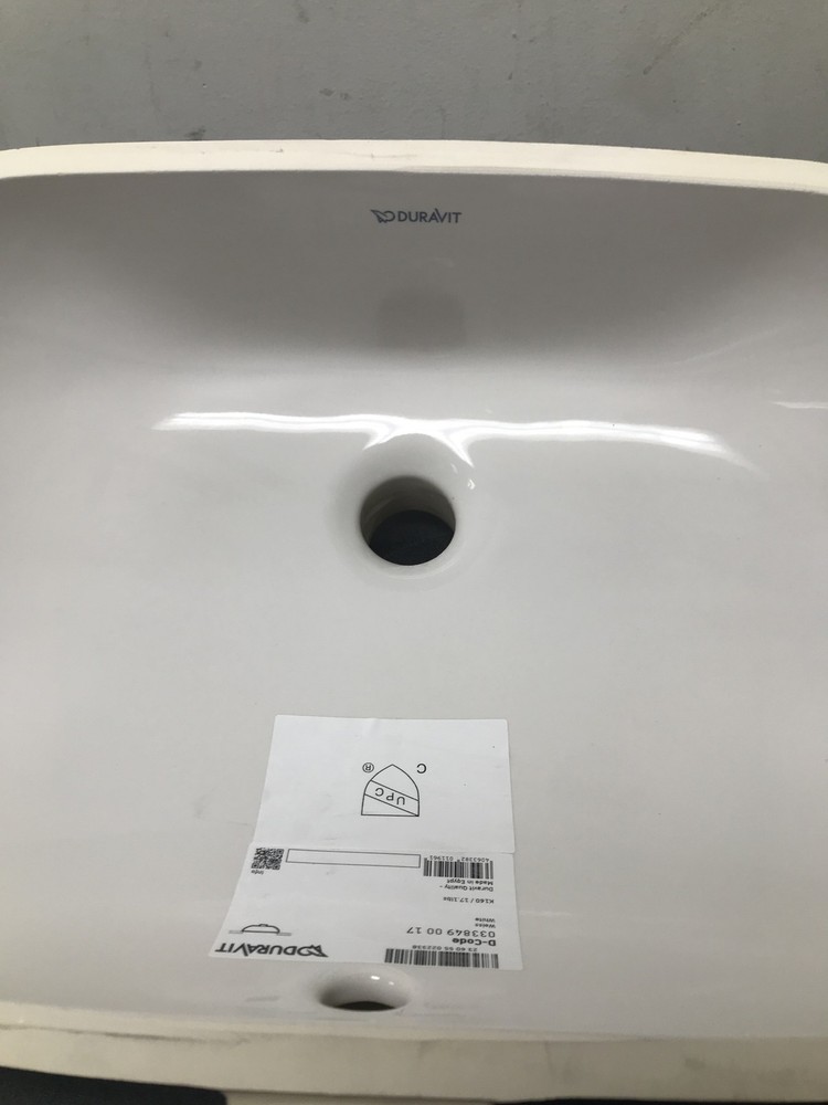 Duravit 0338490017 D-Code 20" Oval Undermount Sink with Overflow - White