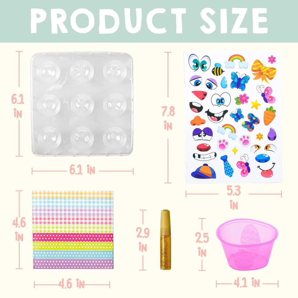 41Pcs Easter Egg Dye Kit,Diy Easter Egg Decorating Craft Kit with Egg Tray,Egg S