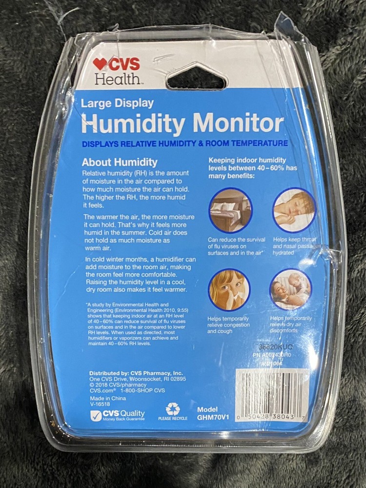 Digital Thermometer Hygrometer CVS Temp Humidity Display Large Screen Indoor
