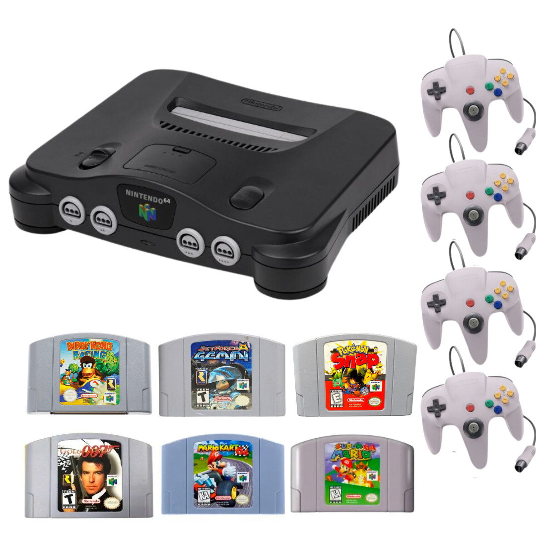 Nintendo 64 N64 Console Bundle System You Choose! 1-4 Controllers + Games Mario