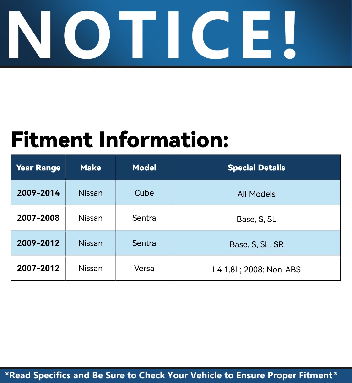 Front Disc Rotors + Ceramic Brake Pads for 2007 - 2012 Nissan Sentra Versa Cube