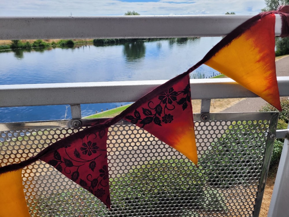 Boho Red/Gold Silk Bunting 3m