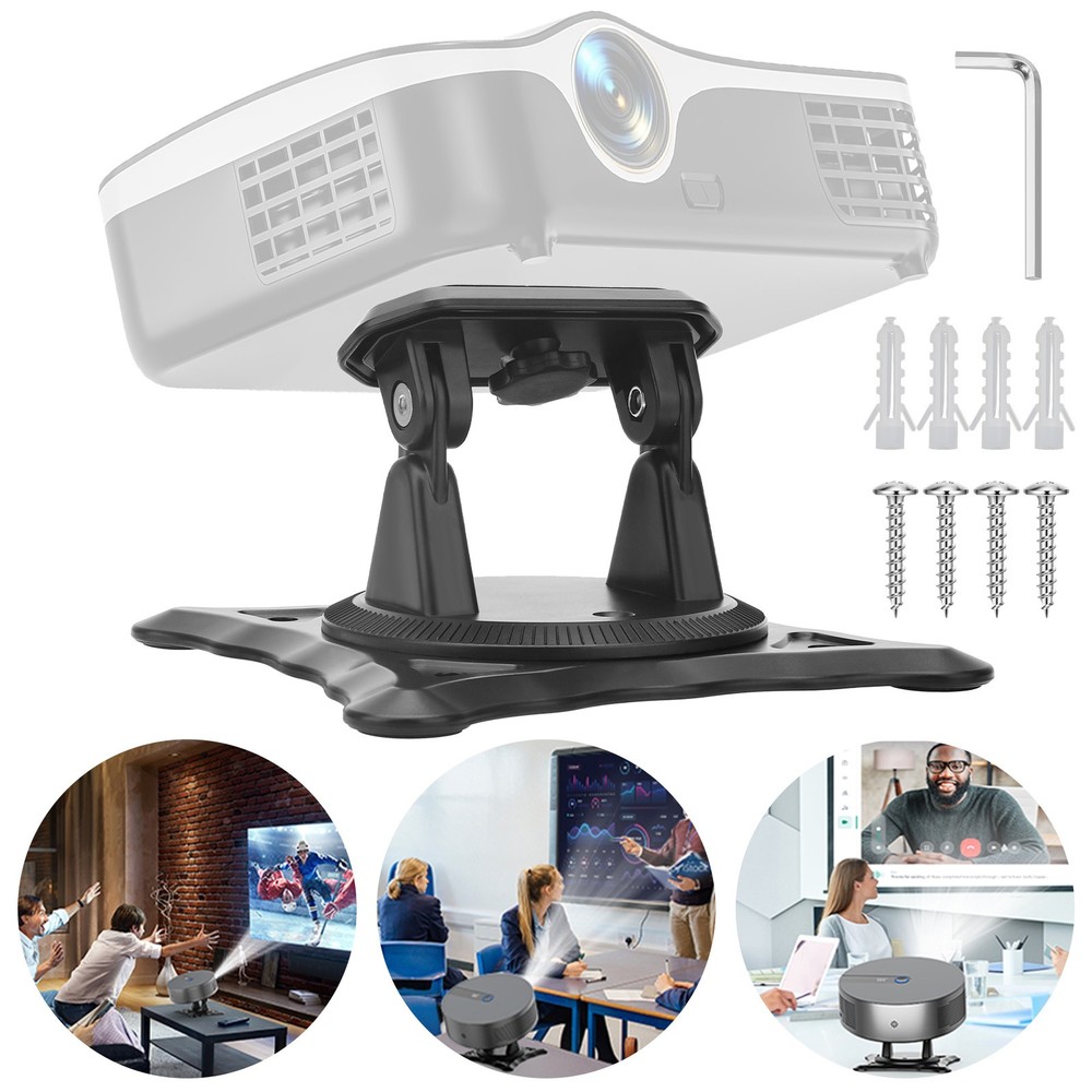 Universal Projector Mount 1/4” Screw Adjustable Angle Desktop Foldable Bracket