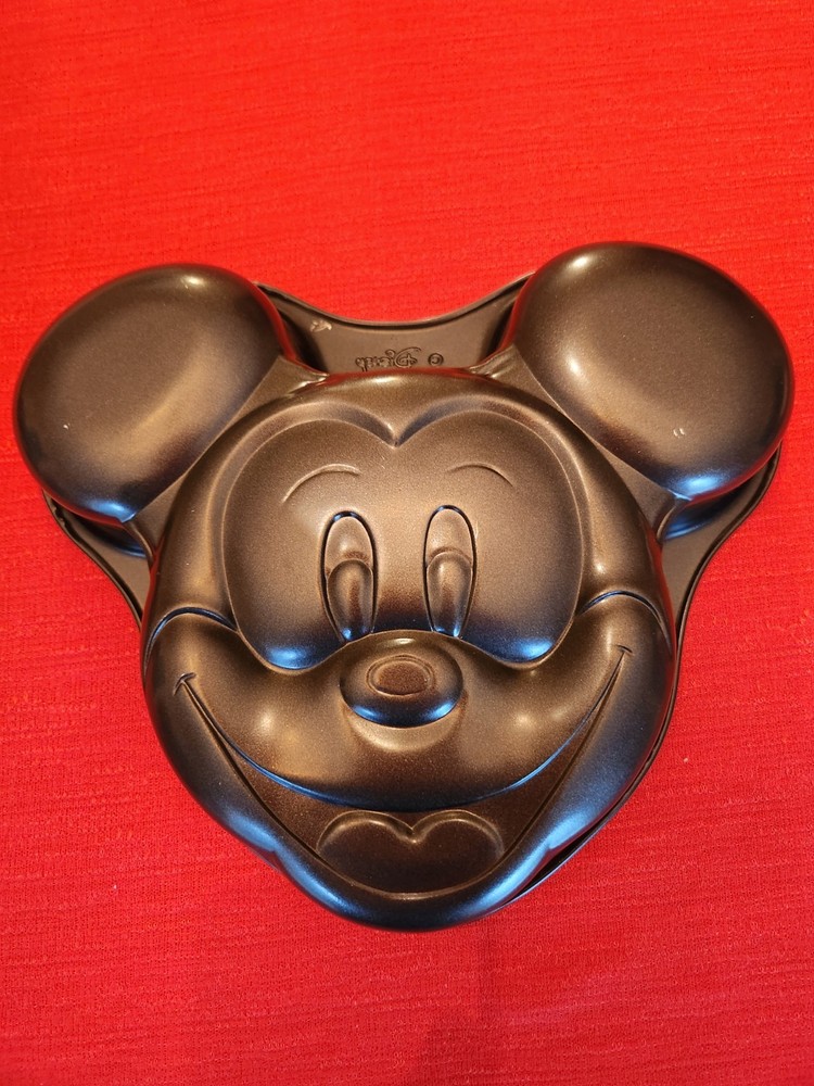 Vintage Fackelmann Mickey Mouse Face Baking Cake Pan & 4 Mini Pans NOS