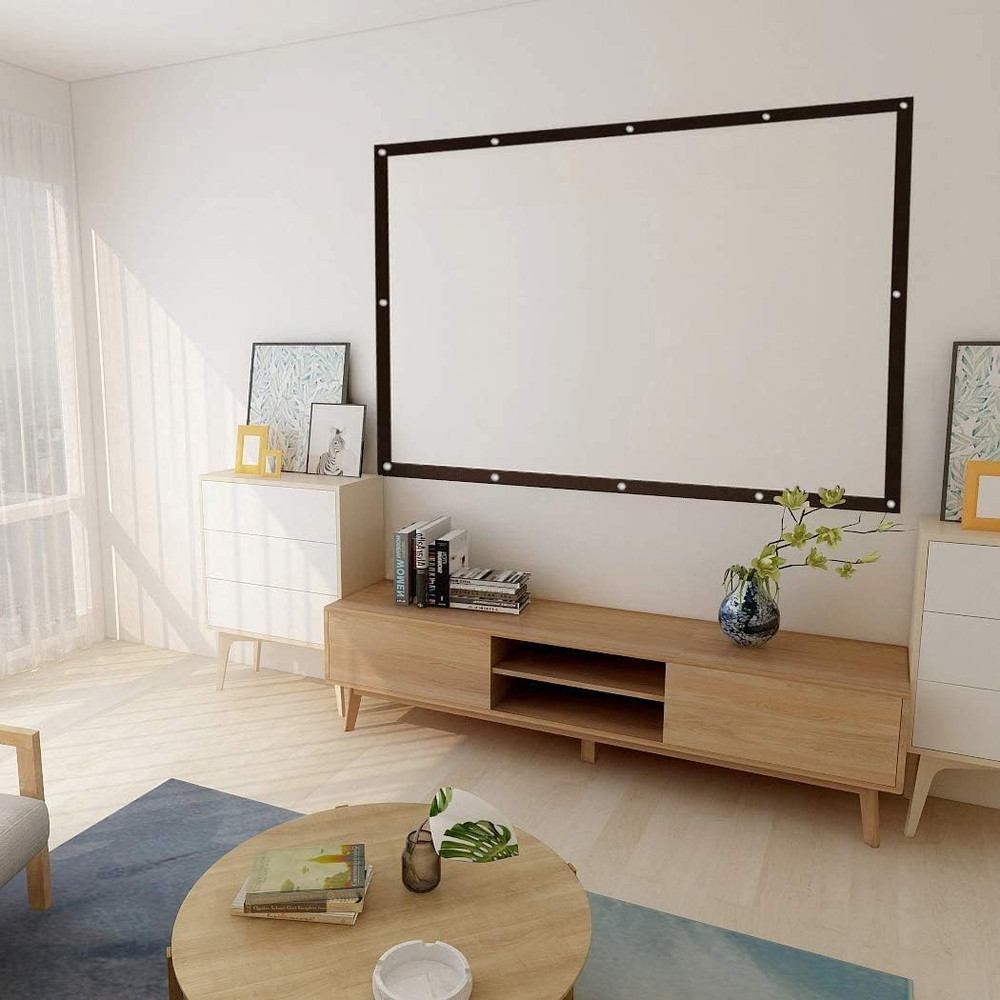 150 Inch 16:9 Double Layer Projection Screen, Polyester Material, 1.5 Gain, Fron