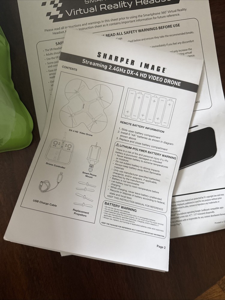 LNIB | Sharper Image FPV Streaming Drone With VR Headset DX-5