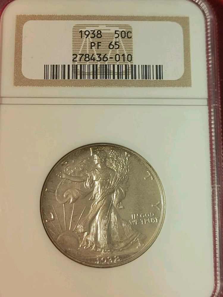1938 Proof Walking Liberty Half  Ngc PF 65