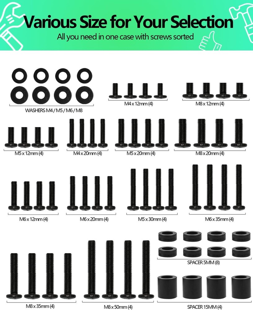 TV Mounting Screws and Hardware Kit