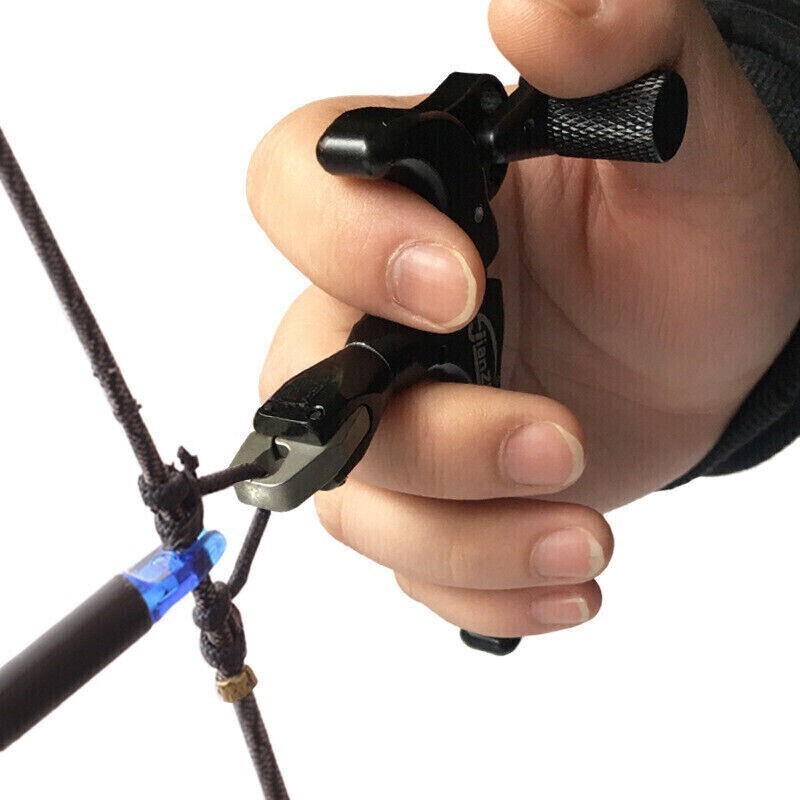 Archery 4-Finger Compound Bow Release Adjustable Can Rotate 360° Thumb Release ]
