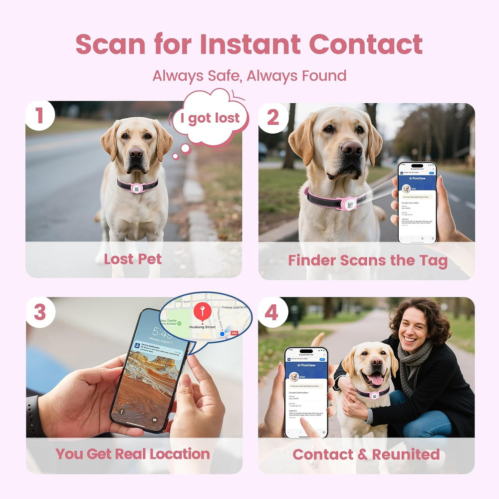 Smart Dog Tracker for Collar, for Ios & Android, Pet Location Tracker with Holde