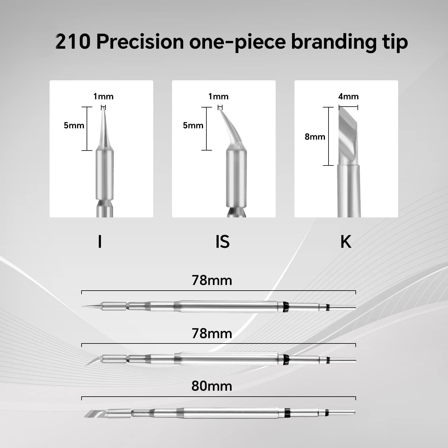 Soldering Iron Tip Set-3pcs K, IS,I,Model.Suitable for SUGON A9 and T21 210