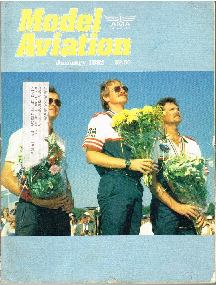 MODEL AVIATION Magazine January 1992 S2F Tracker CL Scale